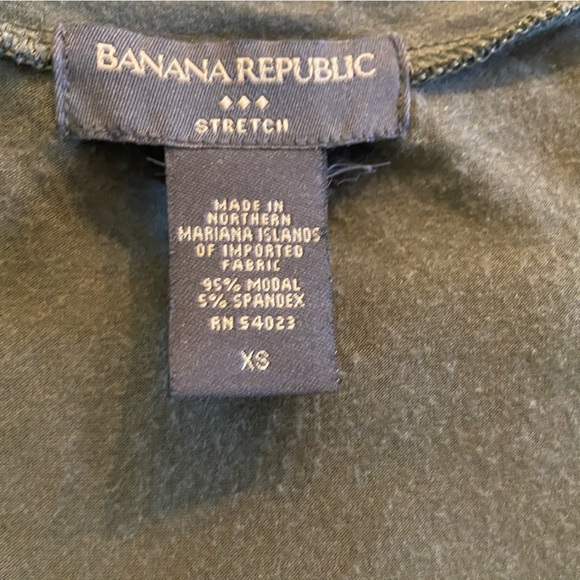 Super soft XS Retro Stretch/Vintage Banana Republic Olive Green Tee - Picture 5 of 7